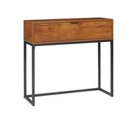 HomCom - Console d'entrée moderne, tiroir, pieds acier, 80x30x76 cm, marron