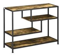 HomCom Table console d'entrée style industriel 4 niveaux 3 étagères acier aspect bois 99,6×33,6×74cm