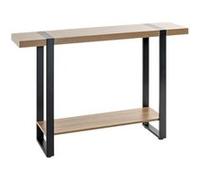 HAKU Console chêne, noir, métal, panneaux de particules alvéolaires, L120×H82×P30 cm, moderne