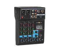 Console DJ Professionnelle de Mixage Audio MéLangeur à 4 Canaux avec Effet de RéVerbéRation pour la Maison Karaoke USB Live Stage KTV