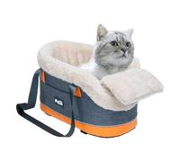 Console Dog Car Seat - Pet Car Booster Seat | Stable Dog Car Seat | Dog & Cat Travel Bags | Washable Foldable Dog & Cat Car Seat With Safe Protection Hooks Adjustable Straps And Storage Pocket