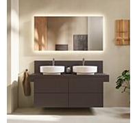 Console Duravit BA90610IGIG0000 140 x 55 x 37 cm, 2 découpes, vasque des deux côtés, brun ardoise mat
