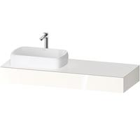 Console Duravit Collection One, 1400x550x170mm, avec découpe à gauche, QA4803022220000, Couleur: Blanc brillant