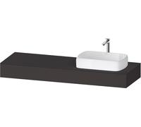 Duravit Duravit Console Qatego 160x55x17 cm, gris mat, 1 découpe, lavabo droite Quantité:1