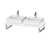 Console Duravit DuraStyle pour lavabos à poser et à encastrer, épaisseur du plateau 45 mm, dimensions 2000x550 mm, avec 2 découpes., DS103C01818-2000, Couleur: Décor blanc mat