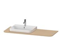 Console Duravit Happy D.2 Plus, 1300x550 mm, 1 découpe à gauche, pour meuble sous-lavabo HP4942, HP4962, HP4972, HP031KL7171, Couleur: Placage chêne méditerranéen en bois véritable