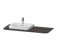 Console Duravit Happy D.2 Plus, 1300x550 mm, 1 découpe à gauche, pour meuble sous-lavabo HP4942, HP4962, HP4972, HP031KL6969, Couleur: Noyer brossé Placage bois véritable