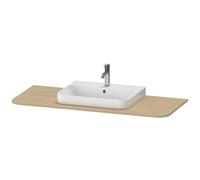 Console Duravit Happy D.2 Plus, 1300x550 mm, 1 découpe au centre, pour meuble sous-lavabo HP4942, HP4962, HP4972, HP031KM7171, Couleur: Placage chêne méditerranéen en bois véritable