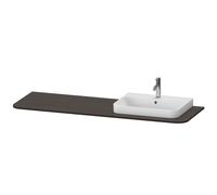 Console Duravit Happy D.2 Plus, 1600x550 mm, 1 découpe à droite, pour meuble sous-lavabo HP4944, HP4963, HP4973, HP031HR6969, Couleur: Noyer brossé Placage bois véritable