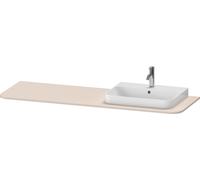 Console Duravit Happy D.2 Plus, 1600x550 mm, 1 découpe à droite, pour meuble sous-lavabo HP4944, HP4963, HP4973, HP031HR8383, Couleur: Décor taupe super mat
