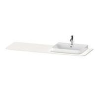 Console Duravit Happy D.2 Plus, 1600x550 mm, 1 découpe à droite, pour meuble sous-lavabo HP4944, HP4963, HP4973, HP031HR2222, Couleur: Décor blanc brillant