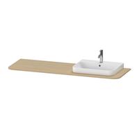 Console Duravit Happy D.2 Plus, 1600x550 mm, 1 découpe à droite, pour meuble sous-lavabo HP4944, HP4963, HP4973, HP031HR7171, Couleur: Placage chêne méditerranéen en bois véritable