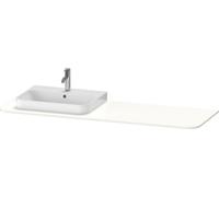 Console Duravit Happy D.2 Plus, 1600x550 mm, 1 découpe à gauche, pour meuble sous-lavabo HP4944, HP4963, HP4973, HP031HL3636, Couleur: Laque mate en soie blanche