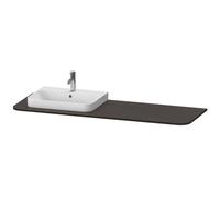 Console Duravit Happy D.2 Plus, 1600x550 mm, 1 découpe à gauche, pour meuble sous-lavabo HP4944, HP4963, HP4973, HP031HL6969, Couleur: Noyer brossé Placage bois véritable