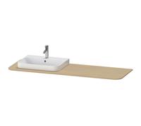 Console Duravit Happy D.2 Plus, 1600x550 mm, 1 découpe à gauche, pour meuble sous-lavabo HP4944, HP4963, HP4973, HP031HL7171, Couleur: Placage chêne méditerranéen en bois véritable