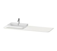 Console Duravit Happy D.2 Plus, 1600x550 mm, 1 découpe à gauche, pour meuble sous-lavabo HP4944, HP4963, HP4973, HP031HL3939, Couleur: Laque mate en soie Nordic White