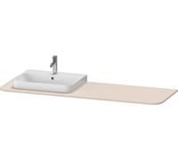 Console Duravit Happy D.2 Plus, 1600x550 mm, 1 découpe à gauche, pour meuble sous-lavabo HP4944, HP4963, HP4973, HP031HL8383, Couleur: Décor taupe super mat