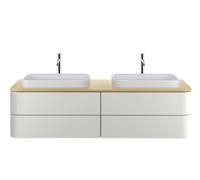 Console Duravit Happy D.2 Plus, 1600x550 mm, 2 découpes, pour meuble sous-lavabo HP4946B, HP4964B, HP4974B, HP032HB7171, Couleur: Placage chêne méditerranéen en bois véritable