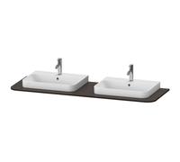 Console Duravit Happy D.2 Plus, 1600x550 mm, 2 découpes, pour meuble sous-lavabo HP4946B, HP4964B, HP4974B, HP032HB6969, Couleur: Noyer brossé Placage bois véritable