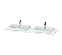 Console Duravit Happy D.2 Plus, 1600x550 mm, 2 découpes, pour meuble sous-lavabo HP4946B, HP4964B, HP4974B, HP032HB2222, Couleur: Décor blanc brillant