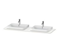 Console Duravit Happy D.2 Plus, 1600x550 mm, 2 découpes, pour meuble sous-lavabo HP4946B, HP4964B, HP4974B, HP032HB3939, Couleur: Laque mate en soie Nordic White