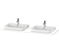 Console Duravit Happy D.2 Plus, 1600x550 mm, 2 découpes, pour meuble sous-lavabo HP4946B, HP4964B, HP4974B, HP032HB3636, Couleur: Laque mate en soie blanche