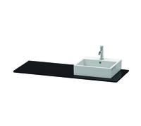 Console Duravit XSquare 060G, 1400x 550 mm, 1 découpe à droite, XS060GR4040, Couleur: Laque noire brillante