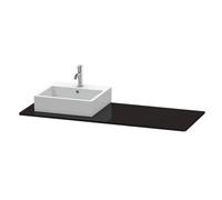 Console Duravit XSquare 060G, 1400x 550 mm, 1 découpe à gauche, XS060GL4040, Couleur: Laque noire brillante