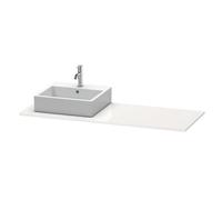 Console Duravit XSquare 060G, 1400x 550 mm, 1 découpe à gauche, XS060GL8585, Couleur: Laque brillante blanche