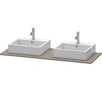 Console Duravit XSquare, 2 découpes, 1400x16x550mm, XS063GB9090, Couleur: Flanelle Vernis gris satiné mat soyeux