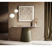 Console Edge forme bateau 140x40 cm Céramique Onyx Pearl Conos Métal Effektfinish Titan