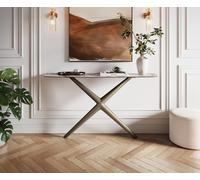 Console Edge forme bateau 140x40 cm Céramique Patagonia Poliert Estelo Métal Effektfinish Titan