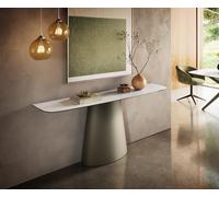 Console Edge forme bateau 180x40 cm Céramique Onyx Pearl Conos Métal Effektfinish Titan