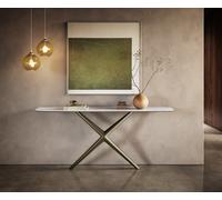 Console Edge forme bateau 180x40 cm Céramique Onyx Pearl Estelo Métal Effektfinish Titan
