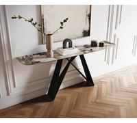 Console Edge forme bateau 180x40 cm Céramique Patagonia Poliert Velio Métal Noir