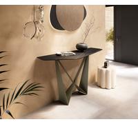 Console Edge Polygonal 140x50 cm Céramique Laminam® Noir Desir Braun Spios Métal Effektfinish Titan