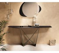 Console Edge Polygonal 180x50 cm Céramique Laminam® Noir Desir Braun Spios Métal Effektfinish Titan