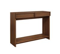 Console effet bois noyer 2 tiroirs et étagère - L 100 x P 33 x H 78cm - Kuba