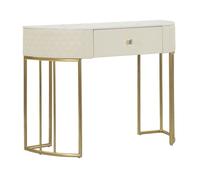 Mauro Ferretti - Console effet matelassé Sharon 100 x 40 x 75 cm Blanc et Doré G
