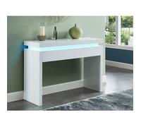 Console EMERSON II - LEDs - 2 tiroirs - MDF laqué blanc