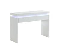 Console EMERSON II - LEDs - 2 tiroirs - MDF laqué blanc