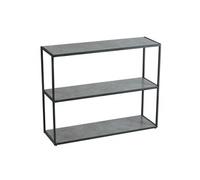 Console en acier laqué anthracite avec plateaux en verre finition aspect céramique - STRATE -
