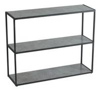 AltoBuy Console en Acier laqué Anthracite avec Plateaux en Verre Finition Aspect céramique - STRATE