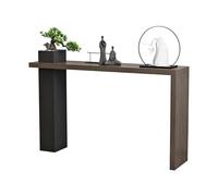 Console en bois de ferme avec jardinière en métal, entrée rustique ou salon pour couloirs étroits