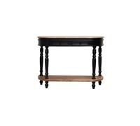 Console en bois de manguier noir, 2 tiroirs, avec rangement, droit - Chehoma, Nevermore - 121x35x91 cm