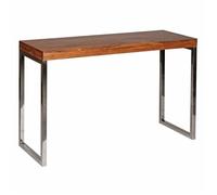 WOHNLING Table Console Solide Console Sheesham en Bois avec Pieds en métal Bureau 120 x 45 cm Buffet de Style campagnard