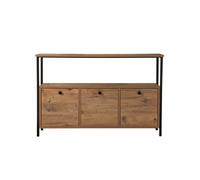 Console en bois ""Solace"" - 120 x 29 x 77 cm - Pin atlantique Noir