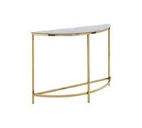 Console en céramique et acier inoxydable - Effet marbre blanc et Doré - CYLIAN de