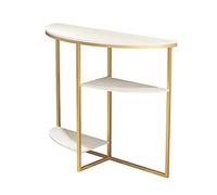 Console en demi-lune avec plateau en marbre chinois, étagère de rangement décorative pour décoration de couloir (couleur : 01)