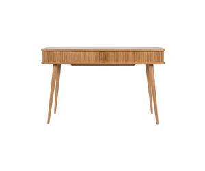 Console en frêne massif et MDF beige, 2 compartiments, volets coulissants, 1 tiroir - Zuiver, Barbier - 120x35x74 cm